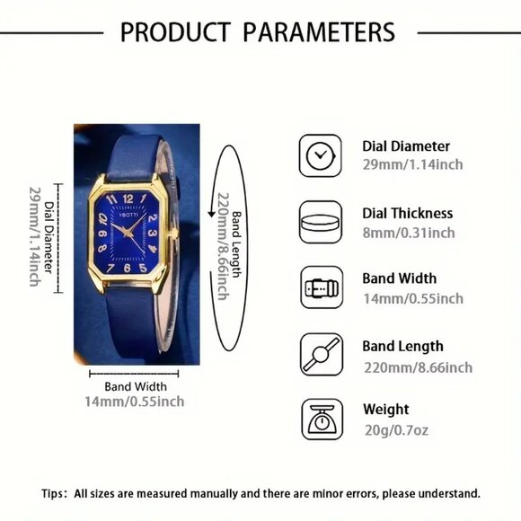 NWT 6pc Black Women Retro PU Leather Band Quartz Watches+Crystal Jewelry Set - Picture 10 of 12